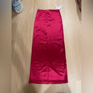 Wild Fable Satin Pencil Skirt in Bold Red